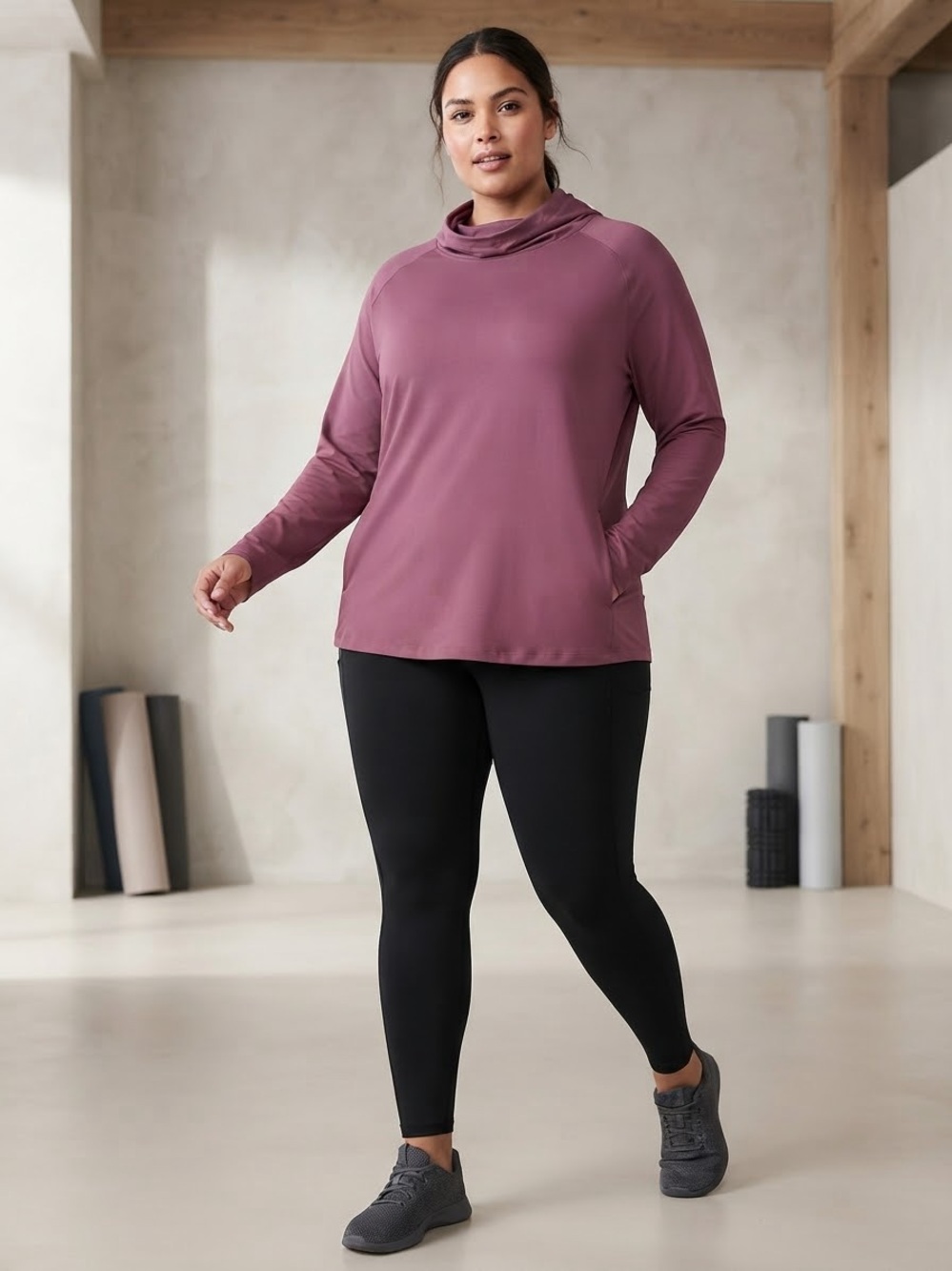 Take 50% OFF-Barbell Women's Plum Pullover Cowl-Neck Hoodie, Size-XXL